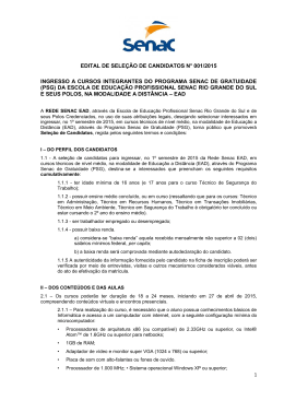 edital para os Cursos T&eacute;cnicos