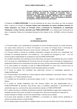 EDITAL FUMEC/CEPROCAMP N&ordm; _____/2013 Processo