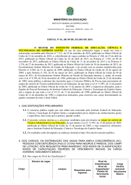 Edital concurso IFES Esp&iacute;rito Santo