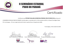 Certificamos que STEFANY DALLANA APARECIDA PEREIRA