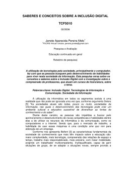 SABERES E CONCEITOS SOBRE A INCLUS&Atilde;O DIGITAL