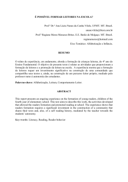 &eacute; possivel formar leitores na escola