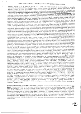 EDITAL DE Ia e 2a PRA&Ccedil;A E INTIMA&Ccedil;&Atilde;O DE ALIENA&Ccedil;&Atilde;O