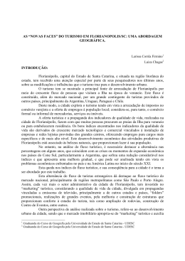 as novas faces do turismo em florianopolis/sc: uma abordagem