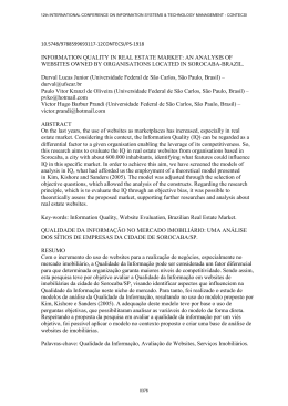 qualidade da informa&ccedil;&atilde;o no mercado imobili&aacute;rio