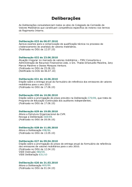 &Iacute;ndice das Delibera&ccedil;&otilde;es CVM at&eacute; 27 julho 2010