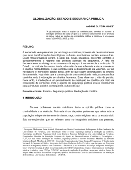 GLOBALIZA&Ccedil;&Atilde;O, ESTADO E SEGURAN&Ccedil;A P&Uacute;BLICA
