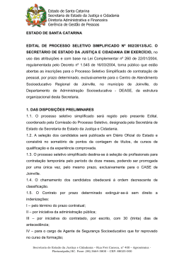 Estado de Santa Catarina Secretaria de Estado da Justi&ccedil;a e