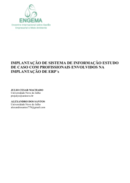 IMPLANTA&Ccedil;&Atilde;O DE SISTEMA DE INFORMA&Ccedil;&Atilde;O ESTUDO DE