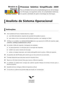 Analista de Sistema Operacional