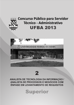 Prova - Concursos - Universidade Federal da Bahia