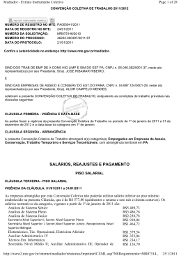 SAL&Aacute;RIOS, REAJUSTES E PAGAMENTO