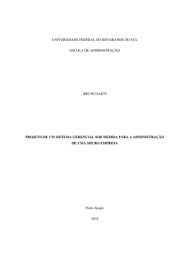 Proposta de implementa&ccedil;&atilde;o de um sistema gerencial sob medida