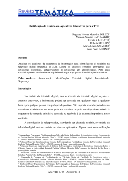 Identifica&ccedil;&atilde;o de Usu&aacute;rio em Aplicativos Interativos para a TVDi