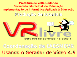 Coordena&ccedil;&atilde;o de IAESMEVR Usando o Gerador de V&iacute;deo 4.5