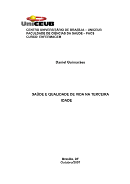 SADE E QUALIDADE DE VIDA NA TERCEIRA IDADE