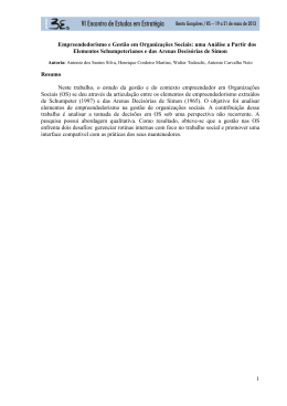 1 Empreendedorismo e Gest&atilde;o em Organiza&ccedil;&otilde;es Sociais