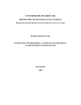 a comunicação regional na reconstrução dos espaços