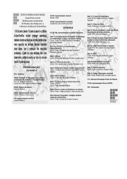 Progrma&ccedil;&atilde;o Encontro Liter&aacute;rio