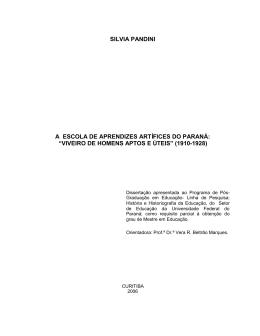 A escola de Aprendizes Art&iacute;fices do Paran&aacute;