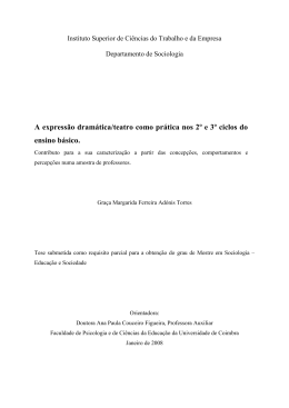 A express&atilde;o dram&aacute;tica/teatro como pr&aacute;tica nos 2&ordm; e 3&ordm; ciclos