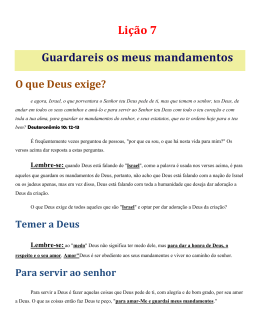 Li&ccedil;&atilde;o 7 Guardareis os meus mandamentos