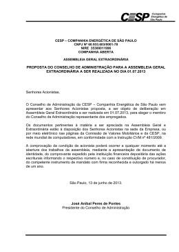 Proposta da Administra&ccedil;&atilde;o &agrave; Assembl&eacute;ia Geral Extraordin&aacute;ria