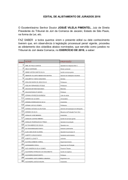 EDITAL DE ALISTAMENTO DE JURADOS 2016