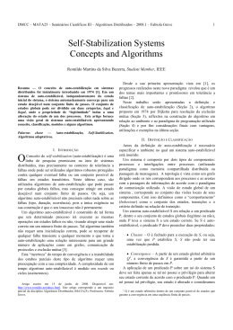 Self-Stabilization Systems Concepts and Algorithms