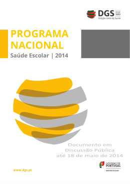 Programa Nacional de Saúde Escolar | 2014 - Direcção