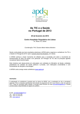 As TIC e a Saúde no Portugal de 2013