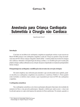 Anestesia Para a Crianca Cardiopata