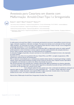 Anestesia para Cesariana em doente com Malforma&ccedil;&atilde;o Arnold