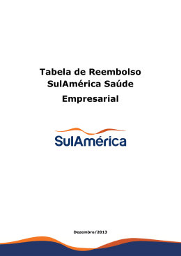 Tabela de Reembolso SulAmérica Saúde Empresarial