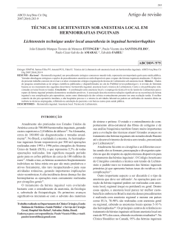 Lichtenstein sob anestesia local &ndash; Revis&atilde;o