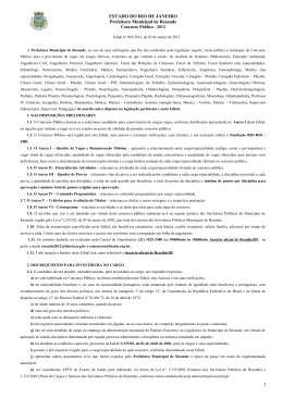 Edital n&deg; 003 - Prefeitura Municipal de Resende