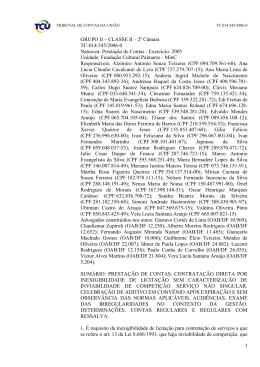 1 GRUPO II &ndash; CLASSE II &ndash; 2&ordf; C&acirc;mara TC-014.545/2006