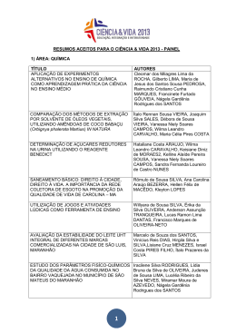 resumos aceitos para o ci&ecirc;ncia & vida 2013
