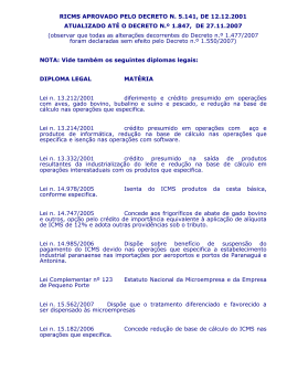 RICMS APROVADO PELO DECRETO N. 5.141, DE