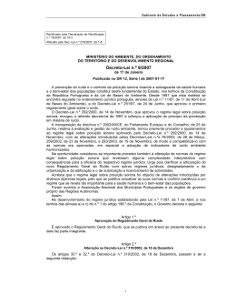 Regulamento geral do ruído - Decreto-Lei n.º 9/2007, de 17-01