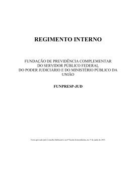 EMBRAER PREV - Regimento Interno Aprovado pelo CD