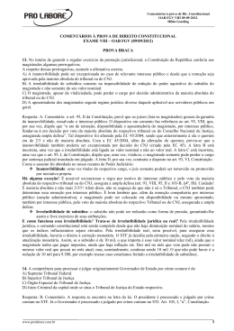 OAB 1&ordf; etapa - Constitucional - coment&aacute;rios &Agrave; prova