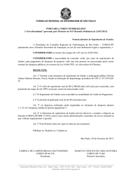 PORTARIA COREN-SP/DIR/022/2015 (“Ad referendum” aprovado