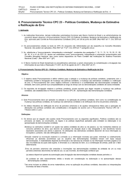 Pol&iacute;ticas Cont&aacute;beis, Mudan&ccedil;a de Estimativa e Retifica&ccedil;&atilde;o de Erro
