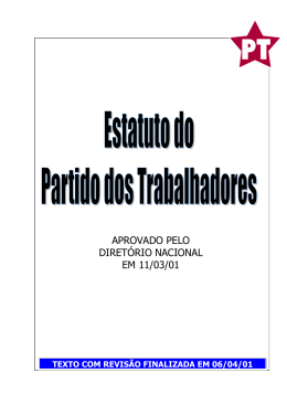 APROVADO PELO DIRET&Oacute;RIO NACIONAL EM 11/03/01