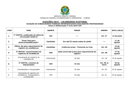 Calendário Eleitoral emitido pela CEF e aprovado pelo - Crea-RS