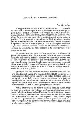 Rocha Lima (A matriz gen&eacute;tica)