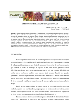 arte contempor&acirc;nea no espa&ccedil;o escolar