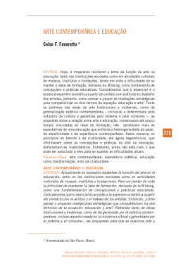 arte contempor&acirc;nea e educa&ccedil;&atilde;o - Revista Iberoamericana de