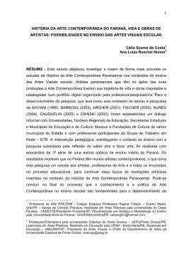 hist&oacute;ria da arte contempor&acirc;nea do paran&aacute;, vida e obras de artistas
